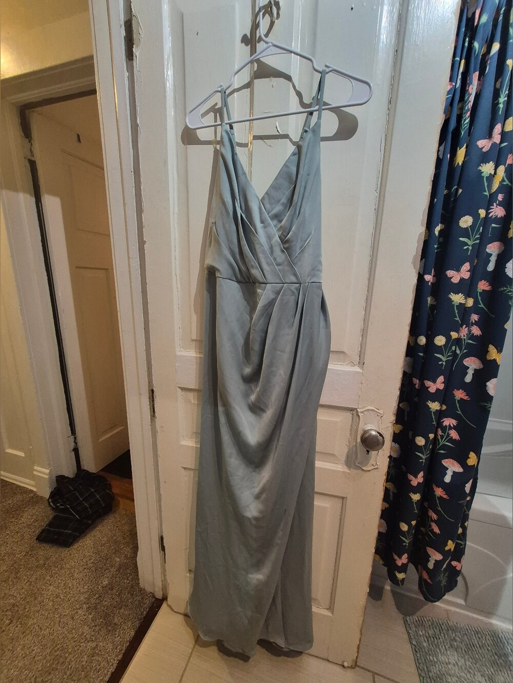 David's Bridal Dusty Sage Bridesmaid Dress Size 16